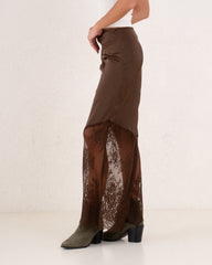 Women silk and lace skirt