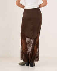 Women silk and lace skirt