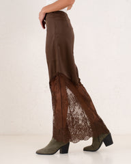 Women silk and lace skirt
