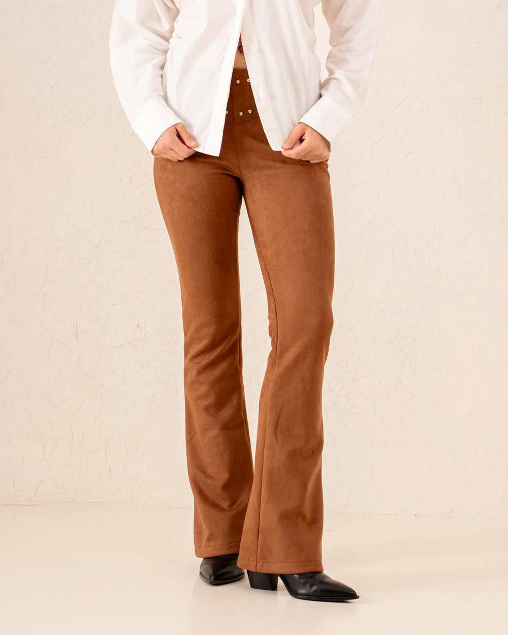Women suede studded pants - Venti