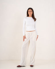 Women sparkles textured pants