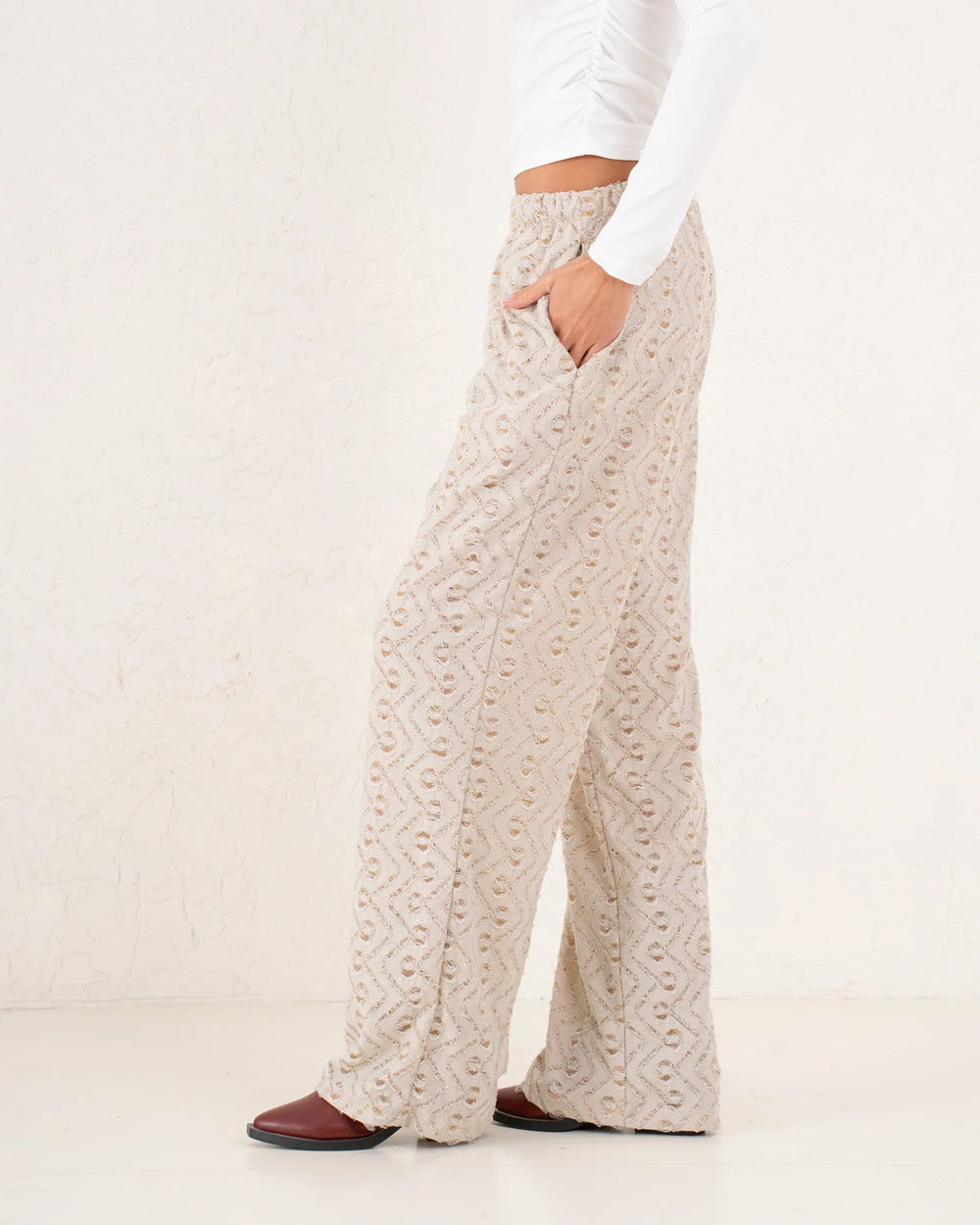 Women sparkles textured pants - Venti