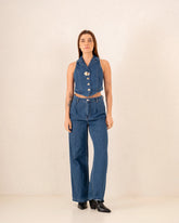 Women wide leg denim pants - Venti
