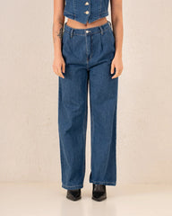 Women wide leg denim pants - Venti