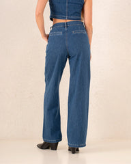 Women wide leg denim pants - Venti