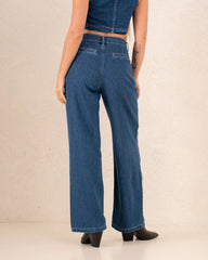 Women wide leg denim pants - Venti