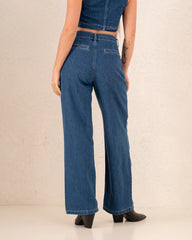 Women wide leg denim pants - Venti