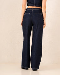 Women wide leg denim pants - Venti