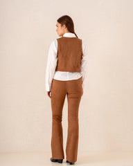 Women suede studded vest - Venti