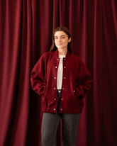 Oversized Soft Wool-Like Bomber Jacket - Venti