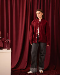 Oversized Soft Wool-Like Bomber Jacket - Venti