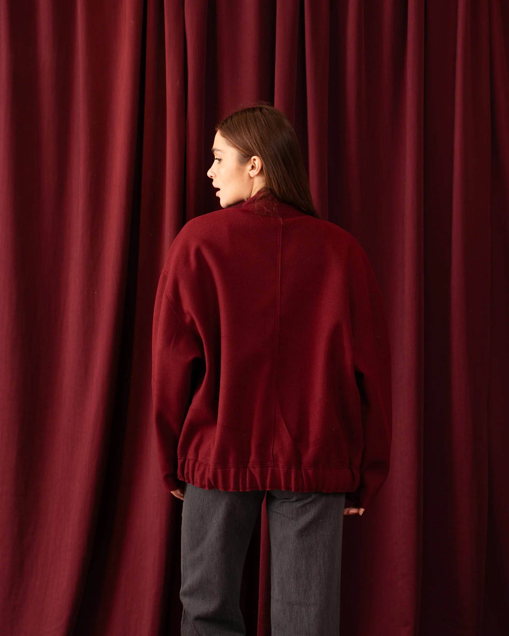 Oversized Soft Wool-Like Bomber Jacket - Venti