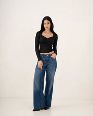 Draped Polyamide Fitted Essential Top - Venti