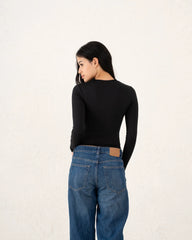 Draped Polyamide Fitted Essential Top - Venti