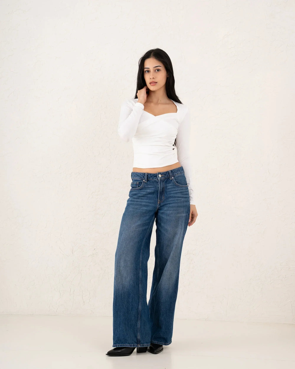 Draped Polyamide Fitted Essential Top - Venti
