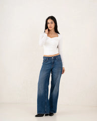 Draped Polyamide Fitted Essential Top - Venti