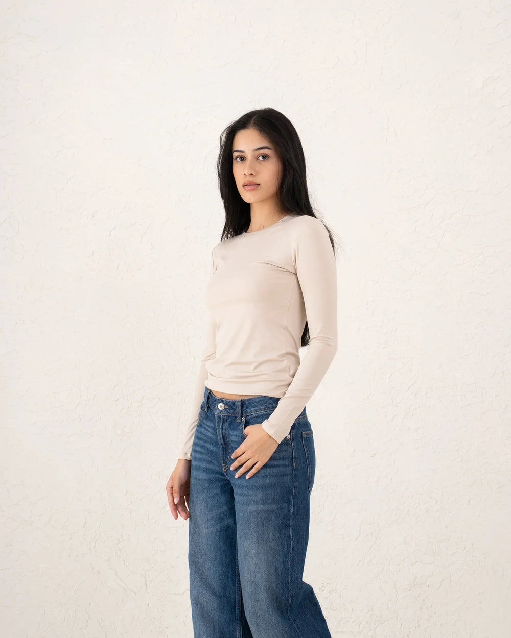 Crew Neck Fitted Essential Top - Venti