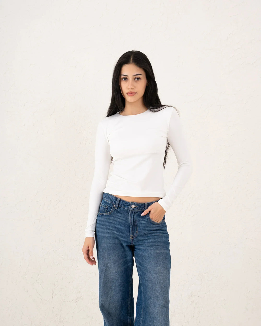 Crew Neck Fitted Essential Top - Venti