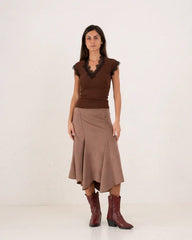 Women ribbed top with lace - Venti