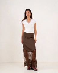 Women ribbed top with lace - Venti