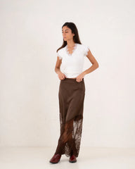 Women ribbed top with lace - Venti