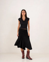 Women ribbed top with lace - Venti