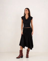 Women ribbed top with lace - Venti