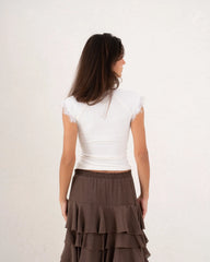 Women ribbed top with lace - Venti