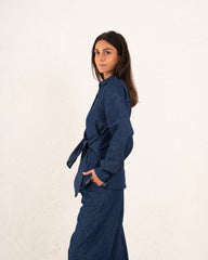 Women denim wrap shirt