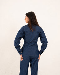 Women denim wrap shirt