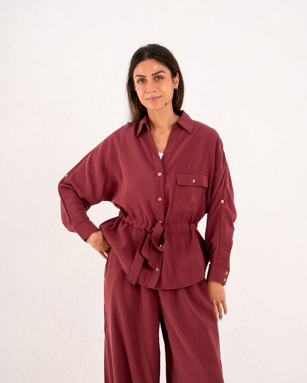 Women drawstring waist blouse - Venti