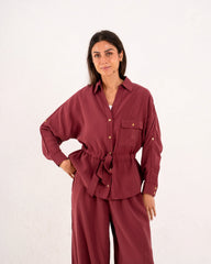 Women drawstring waist blouse - Venti