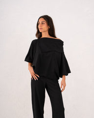 Women loose asymetric top
