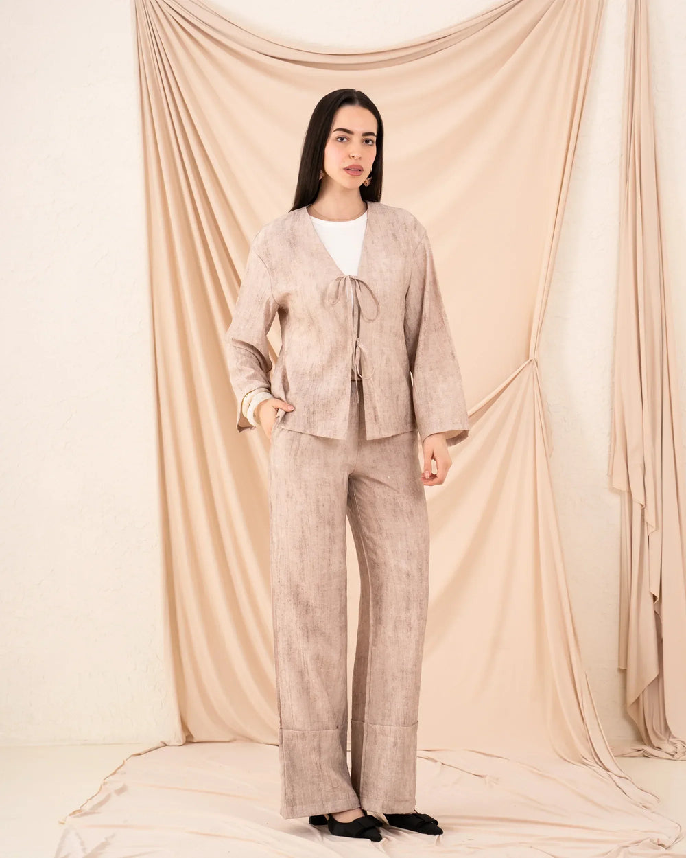 Women Glittered Tie Up Blouse - Venti