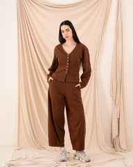 Women Fitted Buttoned Top - Venti