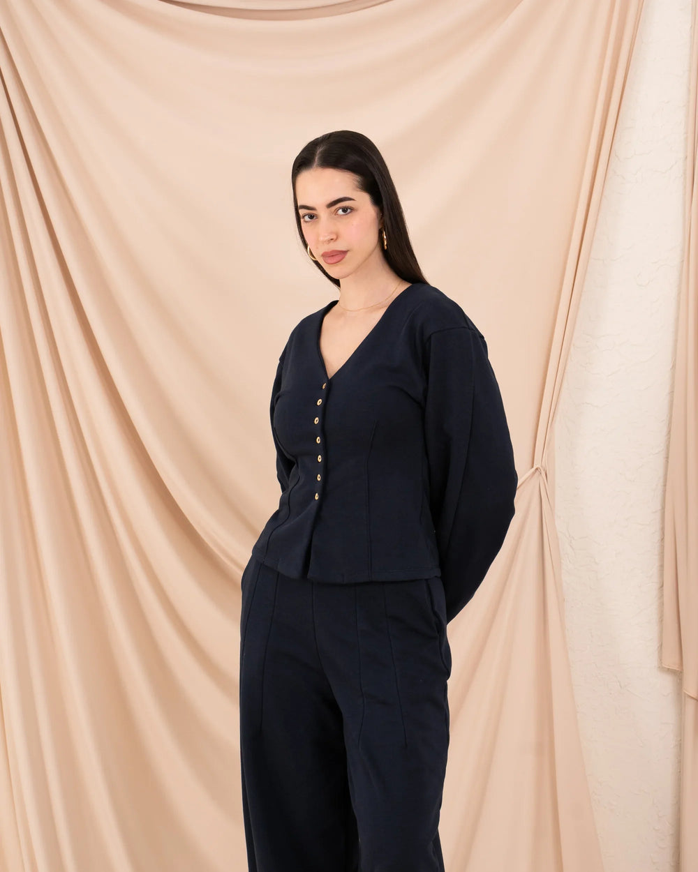 Women Fitted Buttoned Top - Venti