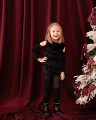 Velvet Cutout Shoulder Dress - Venti