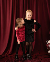 Velvet Cutout Shoulder Dress - Venti