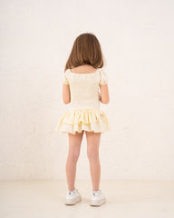 Girl pop out flower ruffle dress