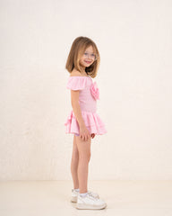 Girl pop out flower ruffle dress