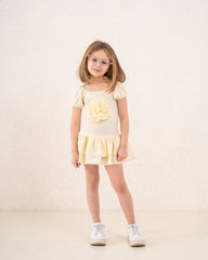 Girl pop out flower ruffle dress