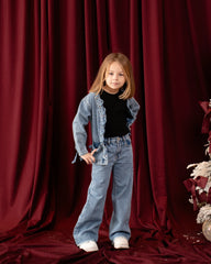 Girls Statement Eyelet-Detail Denim Jacket - Venti