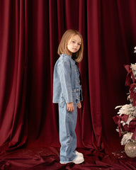 Girls Statement Eyelet-Detail Denim Jacket - Venti