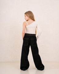 Girl studded denim pants - Venti