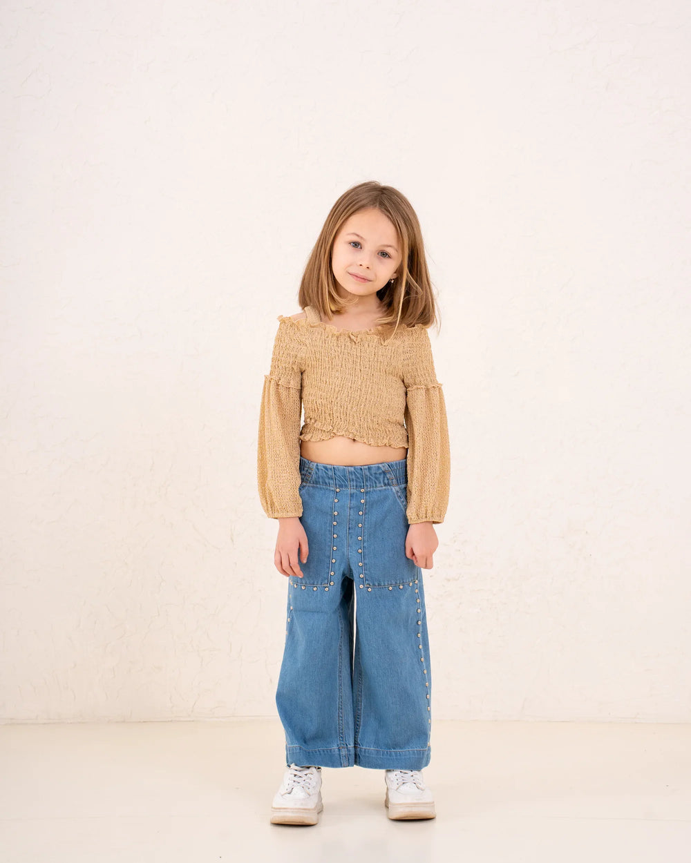 Girl studded denim pants - Venti