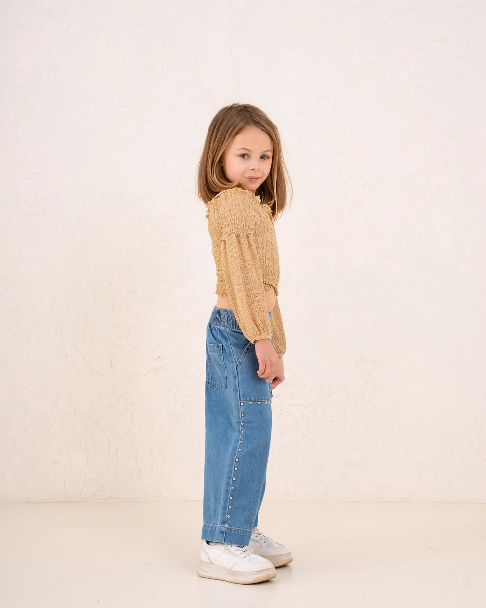 Girl studded denim pants - Venti