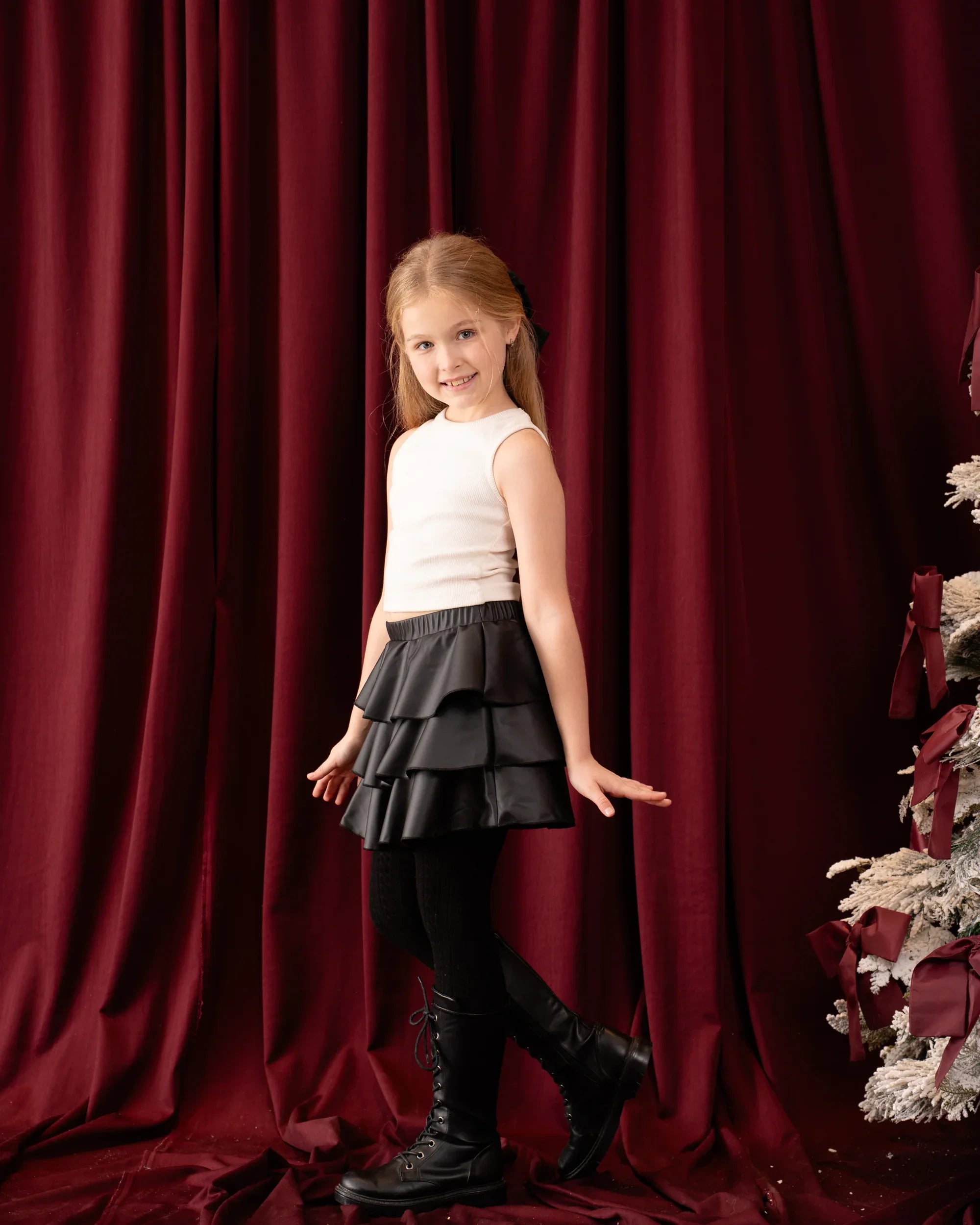 Ruffled Leather Skirt - Venti