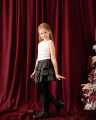 Ruffled Leather Skirt - Venti