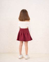 Girl suede pleats skirt