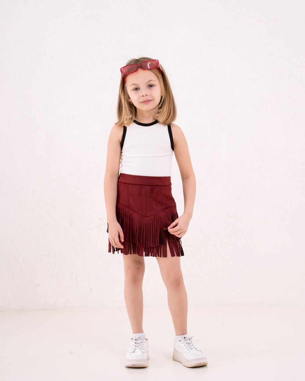 Girl fringed suede Skirt - Venti